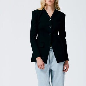 Tibi Compact Stretch Knit Fitted Blazer